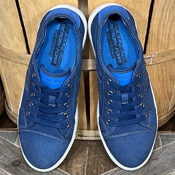 Skechers Direct Pulse Jump Shift Blue Denim Canvas Memory Foam Sneakers Boys 5 - Picture 8 of 10